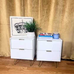 Modern Gold & White nightstands - New