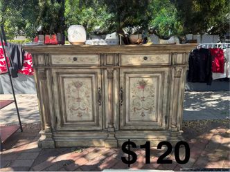 French Country Painted Sideboard Buffet Cabinet