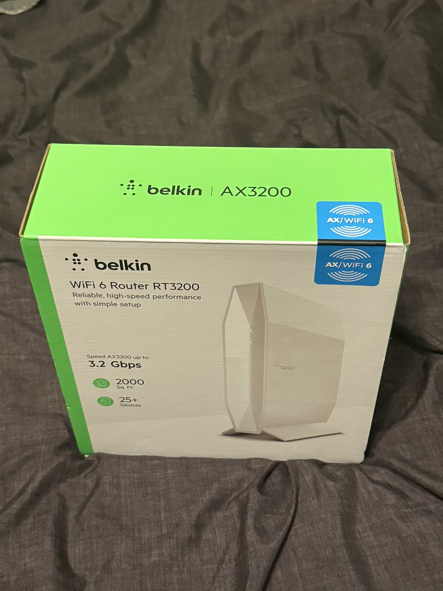 Wi-Fi 6 Belkin High Speed 3.2 Gbps Router AX3200 New/Open Box