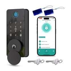 Keyless Entry Door Lock, Fingerprint Door Lock, Smart Door Lock with Keypad, Auto & One Touch Lock | Smart Locks for Front Door | Easy Installation | 