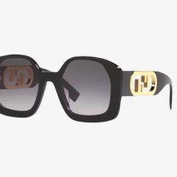 Fendi O Lock Oversized Sunglasses Black 