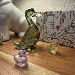 Swarvovski Crystal Duck Figurines 