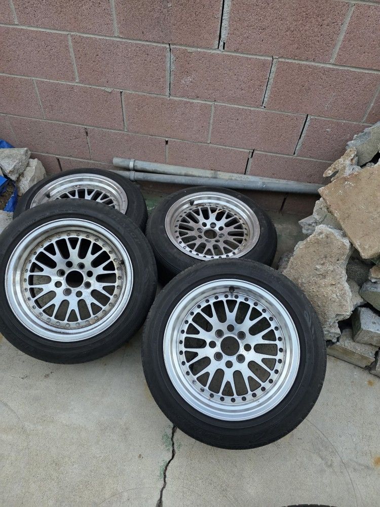 4 JNC JNC001(BBS RS Reps) Silver 4x100 Wheels Rims 15x8 With Tires for ...
