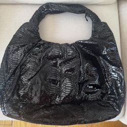 Genuine Leather Perlina Studios Black Slouch Hobo Bag