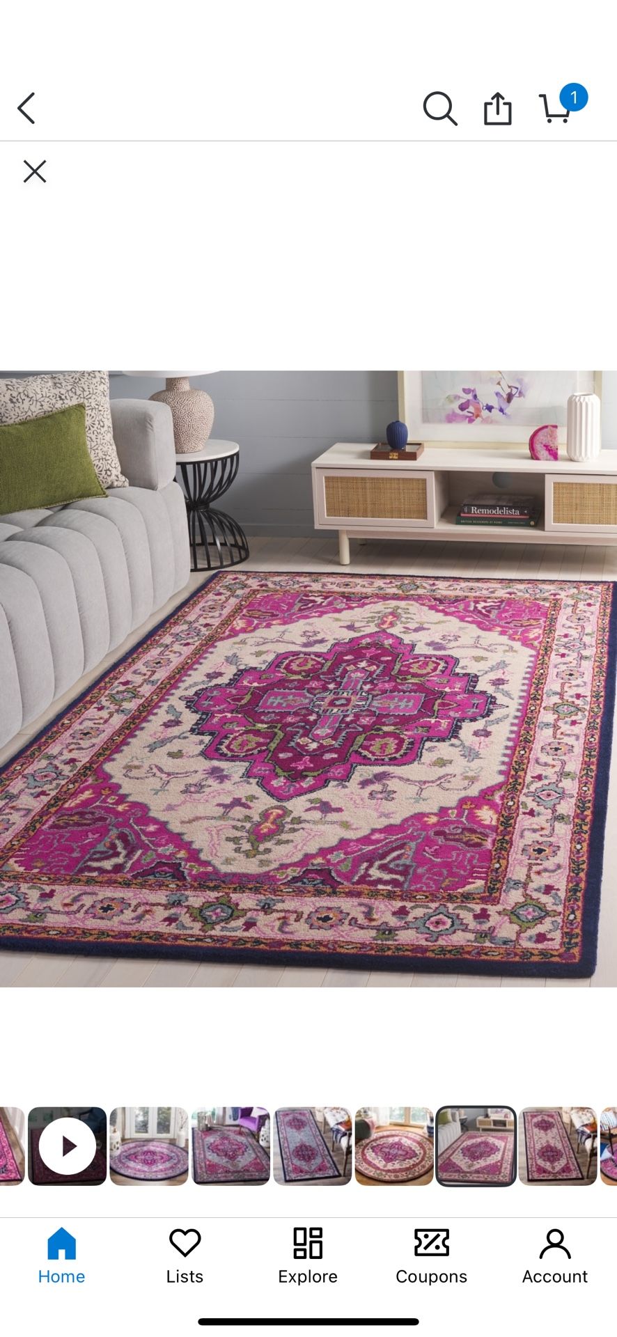 SAFAVIEH Bellagio Collection 6' x 9' Ivory Pink BLG541A Handmade