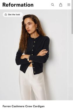 Reformation Farren Cashmere Crew Cardigan NWT