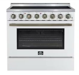 Paolo 36 in. Freestanding Electric Range in White, 5.44 cu. ft., 6 Elements