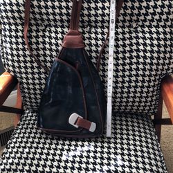 Two-tone Leather Shoulder Bag