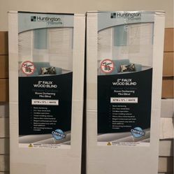 Huntington 2 Inch Cord Cordless Faux Mini Blinds Size 63Wx72L @ 60Wx72L Tree Was A Bit Of Brand New In The Box