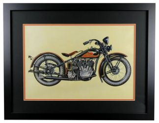 1933 Harley-Davidson 74 Big Twin Model Motorcycle Framed 16x20 HighQuality Photo