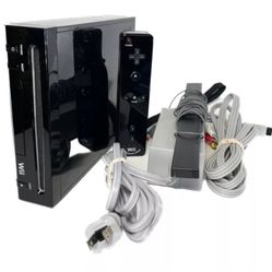Nintendo Wii Console (Black) With Cords And Controller - RVL-101 USA