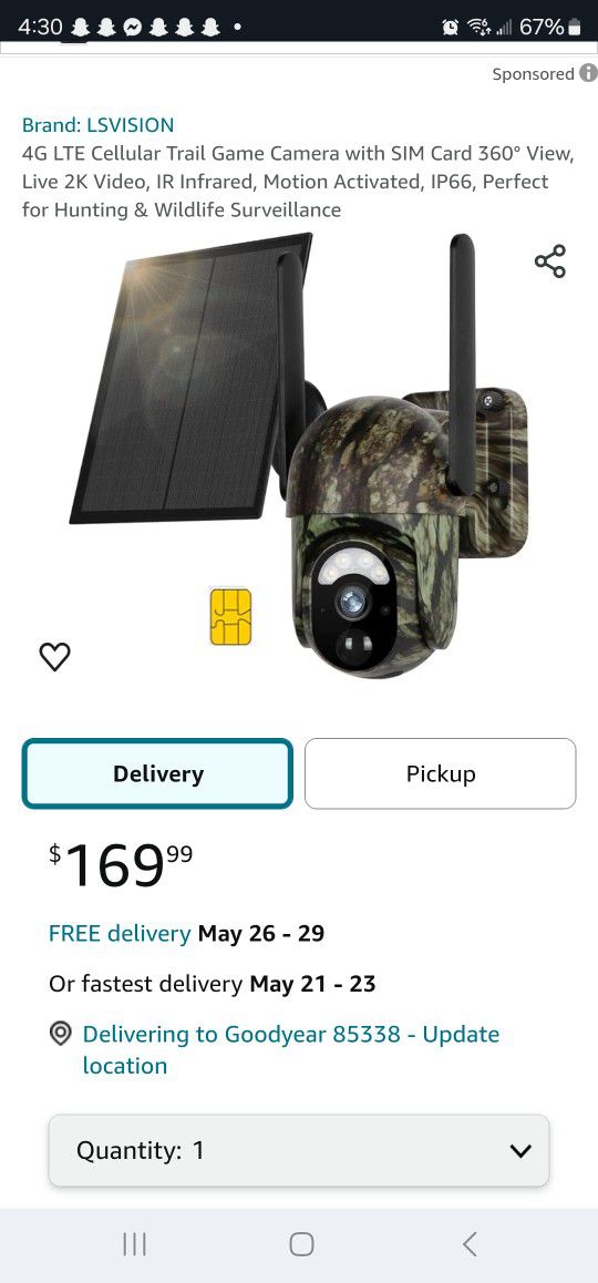 4G LTE Cellular Trail Game Camera with SIM Card 360° View, Live 2K Video, IR Infrared, Motion Activated, IP66, Perfect for Hunting & Wildlife 

