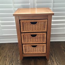 Boho Style Wicker Side Table