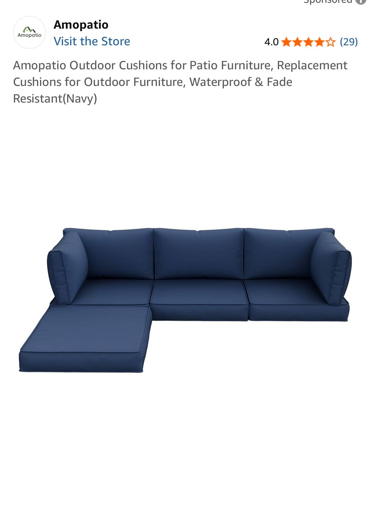 Amopatio Outdoor Couch Cushions for Outdoor Furniture (waterproof and fade resistant)