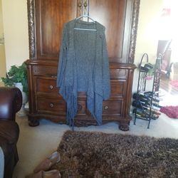 Gray Women Swrater Shawl