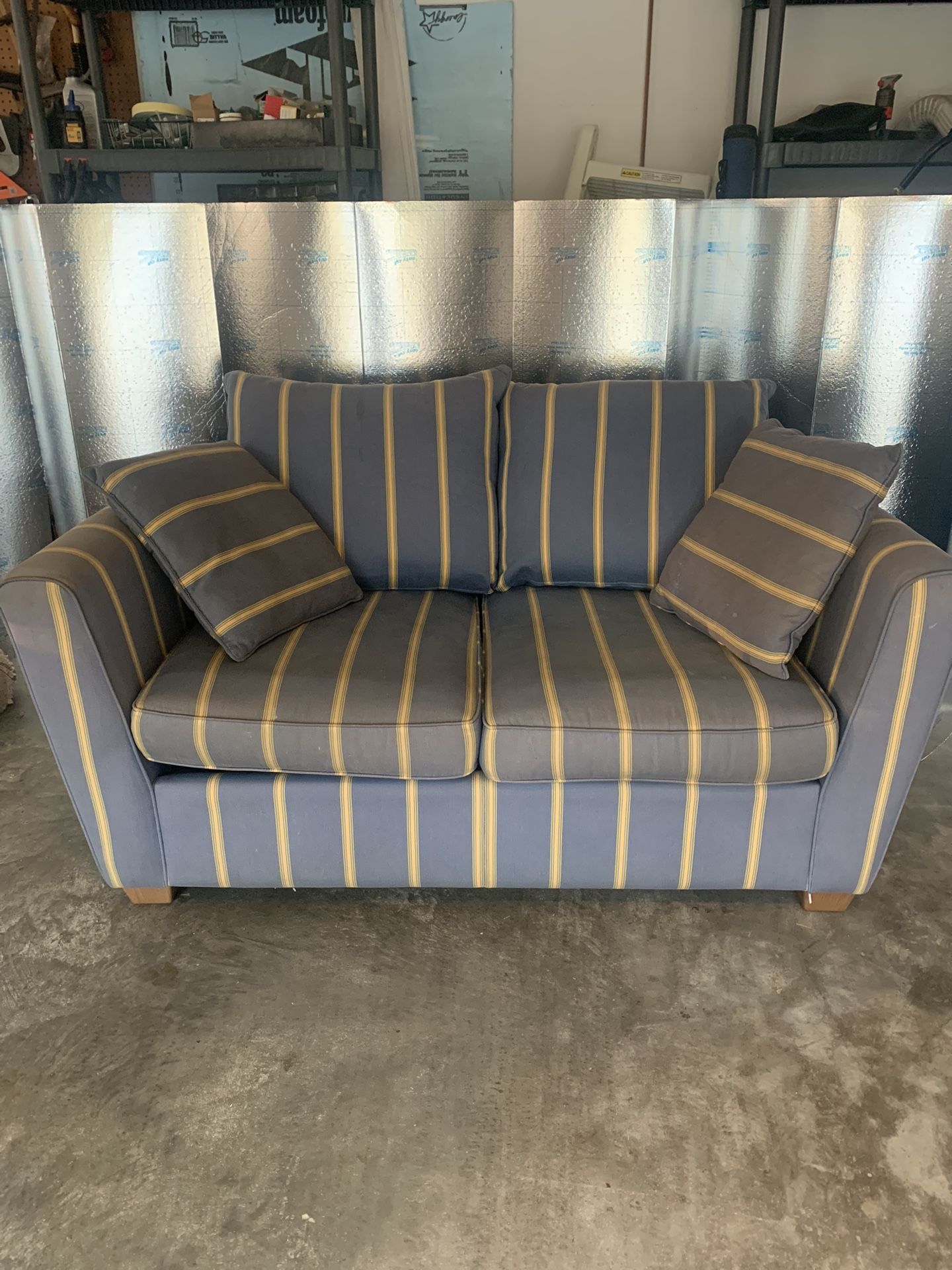 Blue And Yellow Beachy Sofa 