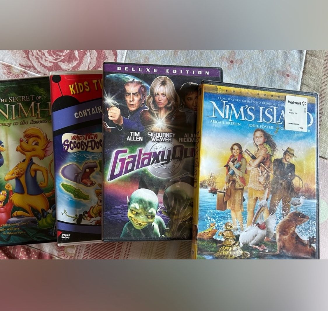 Kids Movies Dvd 6 DVDs Movies kids and parents:Nim’e Island, NIMH2, GalaxyQuest, Scooby more
