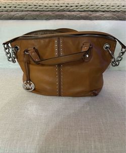Michael Kors Tan Leather Studded Tote Bag