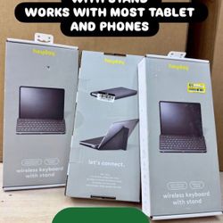 Wireless Keyboard With Stand Works With Most Tablets And Phones