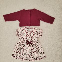 Baby Dress And Bolero Cardigan Size 6-9 months 