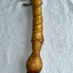 Bull Kelp Rattle With Beads And Shell Decoration