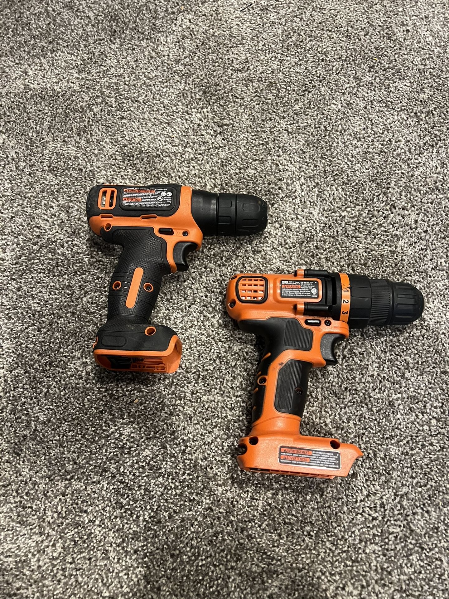 Black + Decker Drills Set Of 2, No Battery
