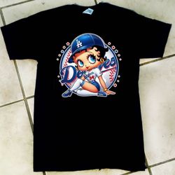 Los Angeles Dodgers Baseball reto Betty boop Tshirts