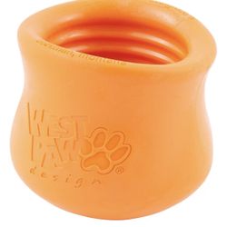 West Paw Zogoflex Toppl Tough Treat Dispensing Dog Chew Toy, Tangerine, Large