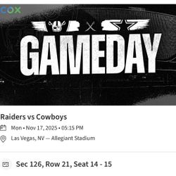 Raiders Vs Cowboys Tickets