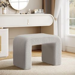 New White Upholstered Stool Vanity FREE 🎁 with purchase- 
