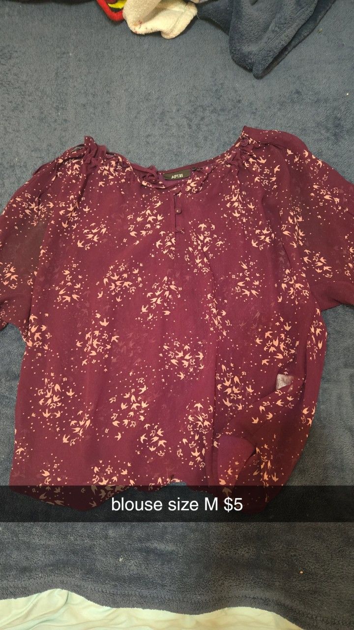 maroon floral see-through blouse