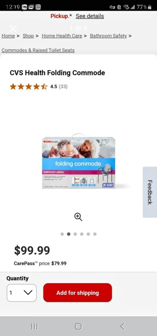 Folding Commode. Brand New
