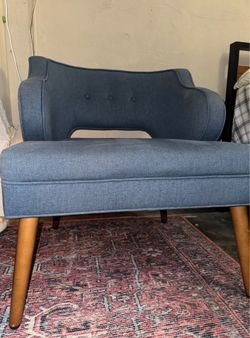 Lounge Chair Blue world market soft brown wood