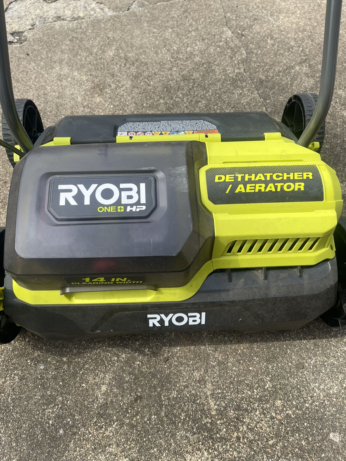 RYOBI ONE+ HP 18V Brushless 14 in. Cordless Battery Dethatcher/Aerator with (2) 4.0 Ah Batteries and Charger