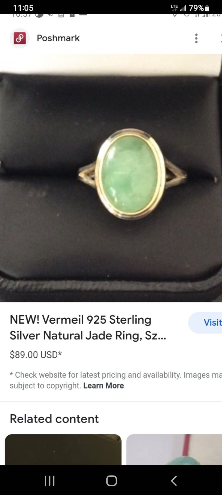 .  Jade  Silver Ring 