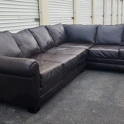 [FREE DELIVERY] Beautiful Real Leather Sectional