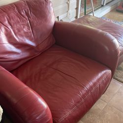 Leather Chair And Ottoman 