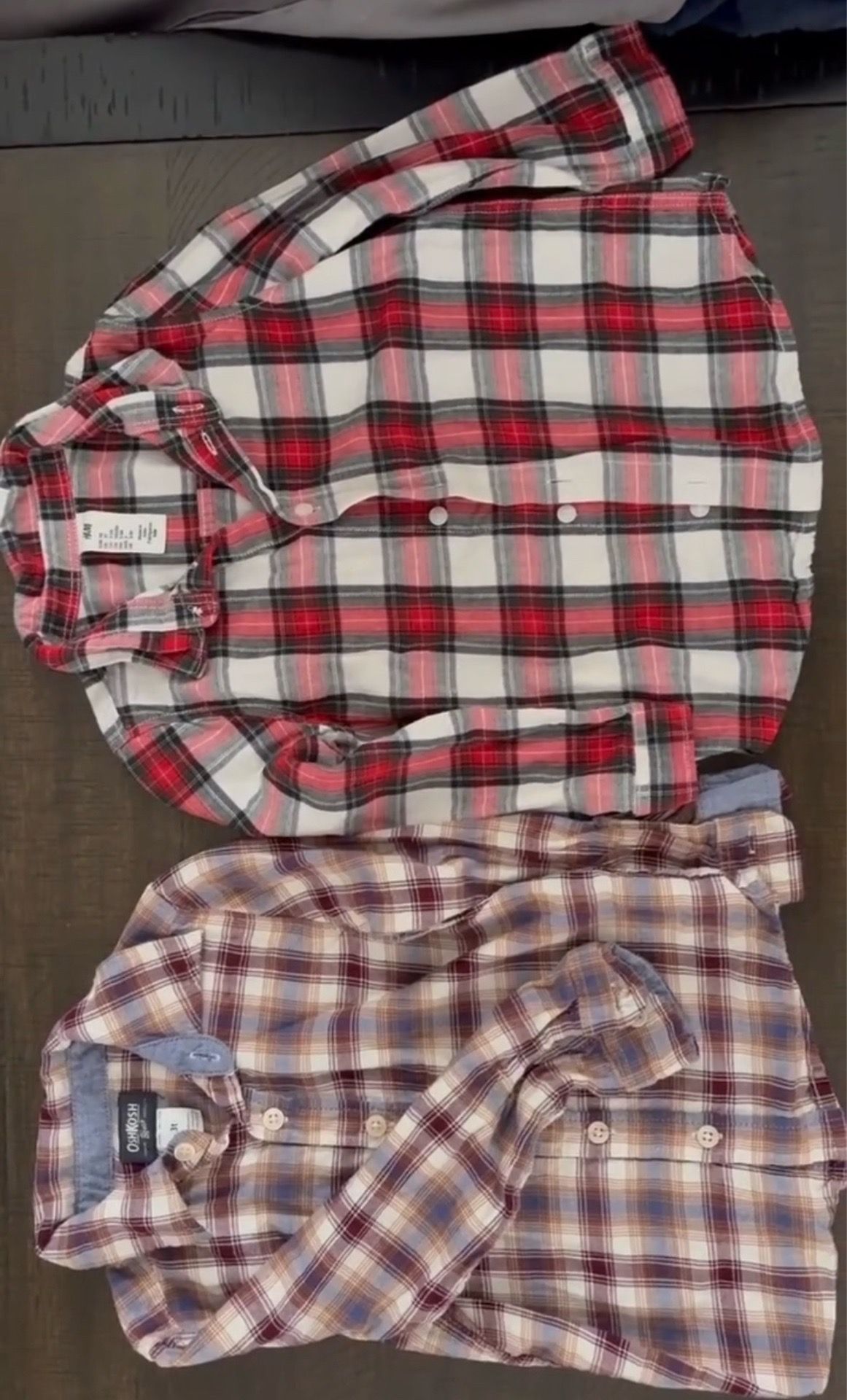 H&M and OshKosh Plaid Flannel Shirts 3T