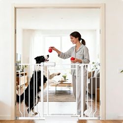 Extra Wide Acrylic Gate Adjustable 67"-75" Triple Locking Pressure Mounting Gate for Stairs, Doorways, Indoor & Outdoor (29"-48")