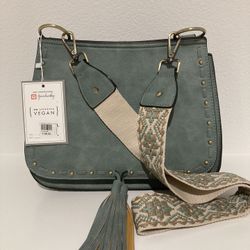 NEW Jen & Co Teal Purse w/ Guitar Strap Crossbody