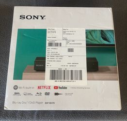 Sony BDP-BX370  Blu-Ray Disc/DVD Player Wi-Fi Built-in HDMI Cable