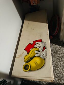Cedar chest - Mickey Mouse paint themed