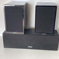 Denon Bookshelf Speakers And Yamaha Center Channel Speaker
