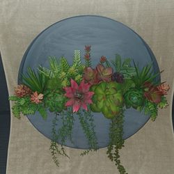 Custom Large Faux Succulent Metal Decor