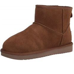 KOOLABURRA BY UGG Women KOOLA MINI II ankle Boot. BROWN PULL ON CHESTNUT BOOTS