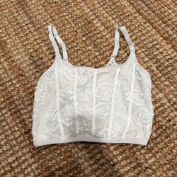White Lace Corset Crop Top