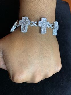 925 Diamond cross 3D 8 inches