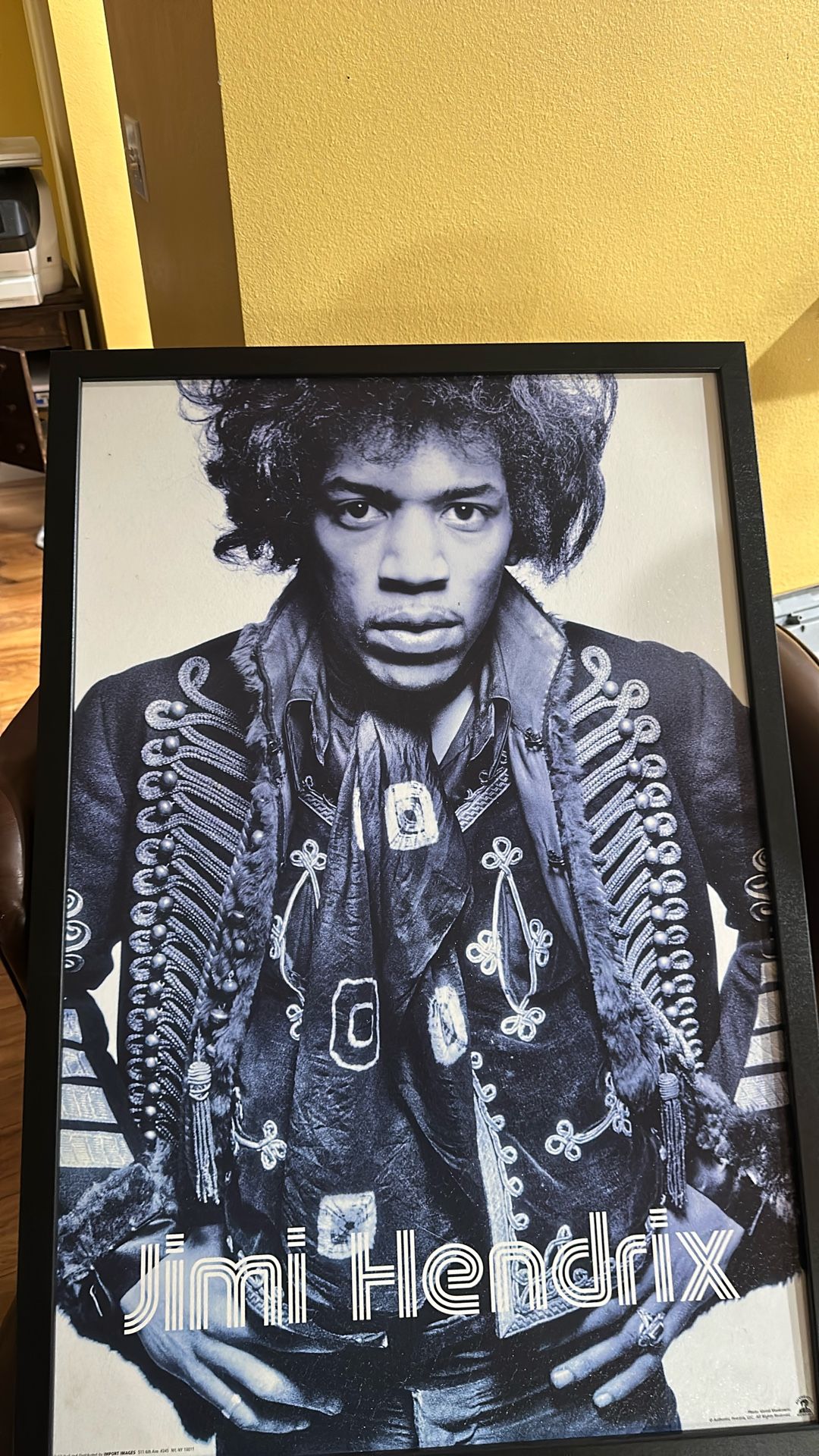 Large Jimmy Hendrix Framed Art Picture 