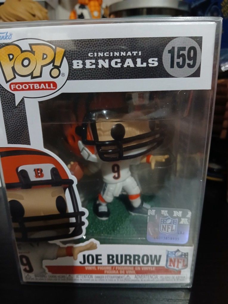 Brand New Cincinnati Bengals Joe Burrow #159 Funko Pop In Protector Case