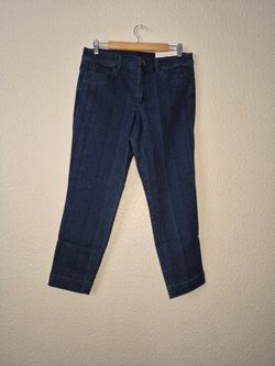 NWT Christopher And Banks Women's Blue Design Ankle Mid Rise Pants Size: 8